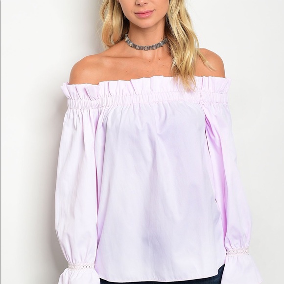 🌻2 for $20🌻 Pink Off Shoulder Long Sleeve Top - Picture 3 of 4